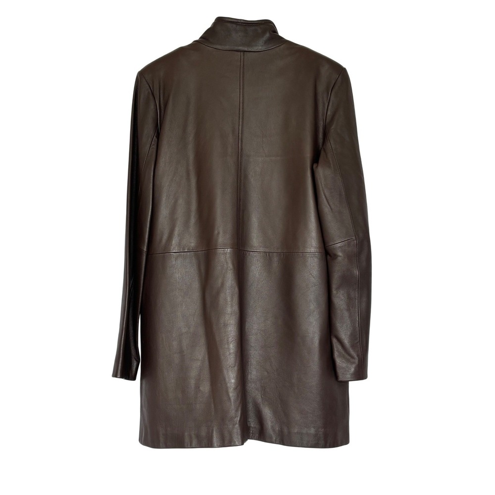 Cole Haan Mens Brown Lambskin Leather Car Coat Jacket Removable Liner Medium - Picture 3 of 15